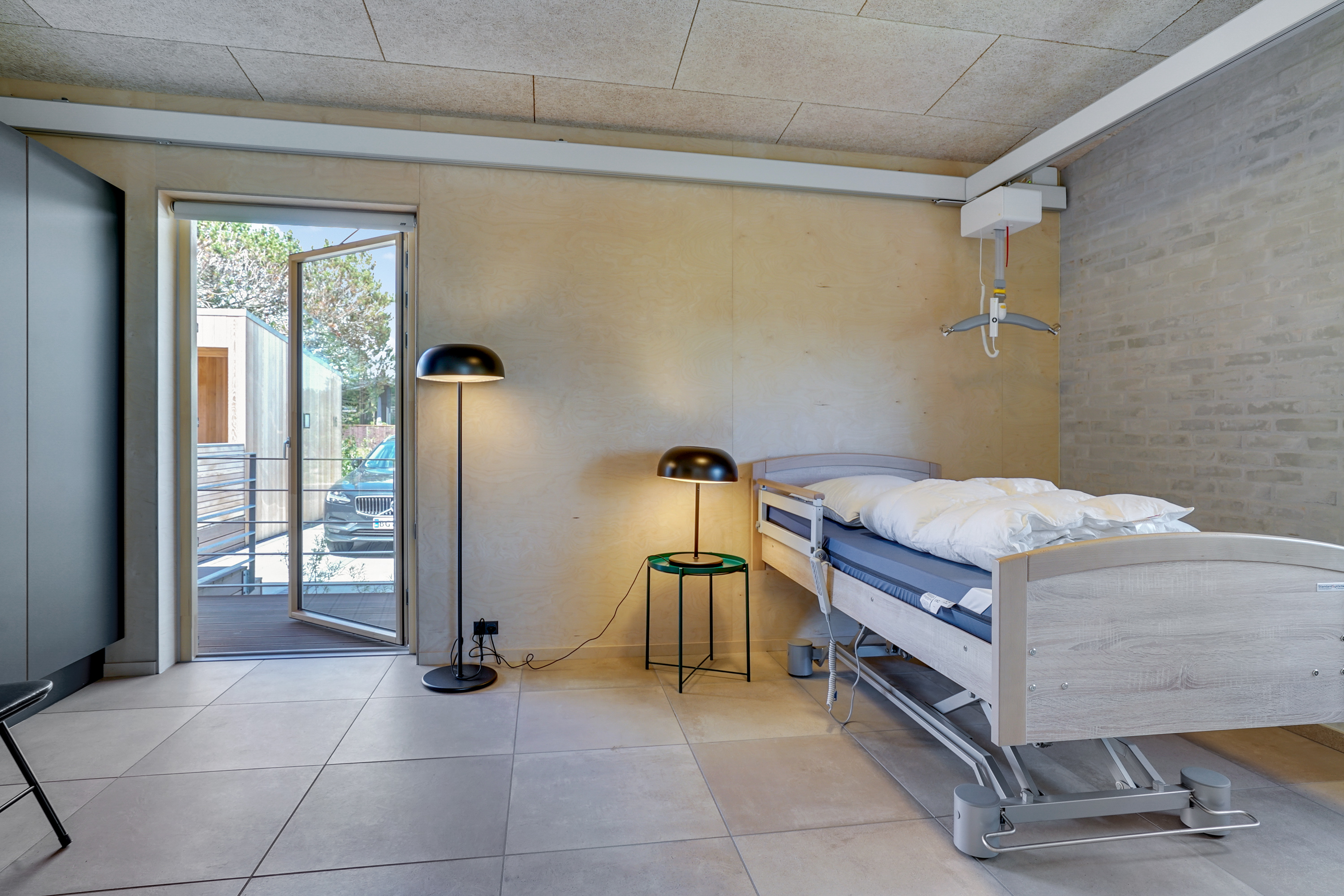 Et vaerelse i sommerhuset i Thy.