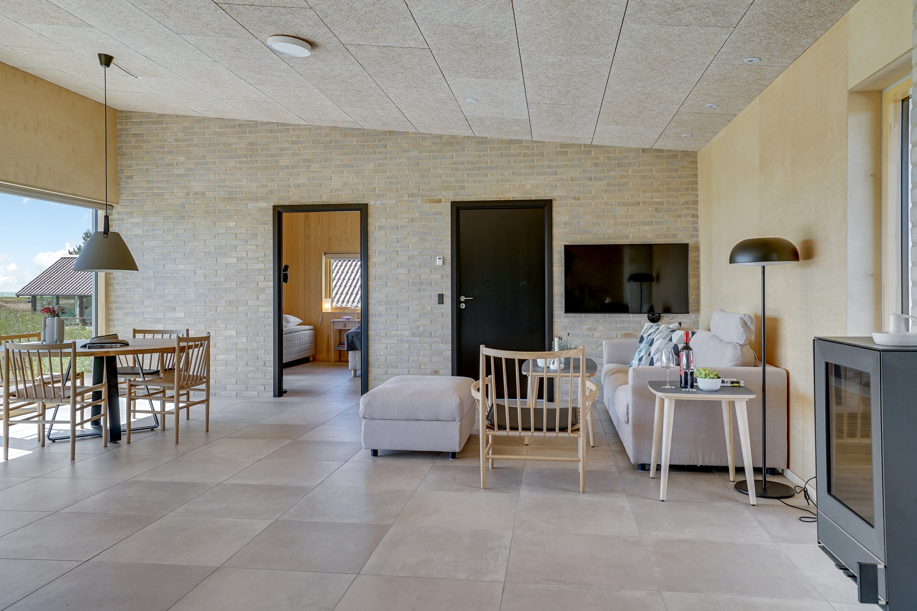 Stuen i sommerhuset i Thy.